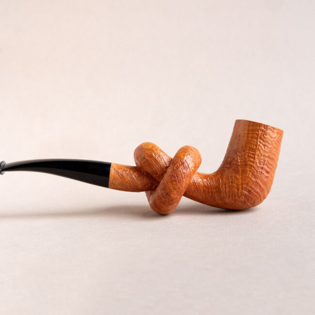 Sandblasted knotted pipe, handmade smoking pipe crafted by arcangelo ambrosi